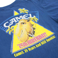 Vintage Camel Cigarettes Smokin' Joe Tee Blue DETAIL