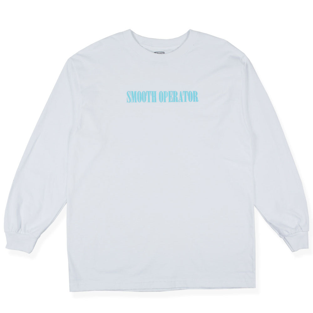 Dial Tone Wheel Co SMOOTH OPERATOR Longsleeve Tee White FRONT