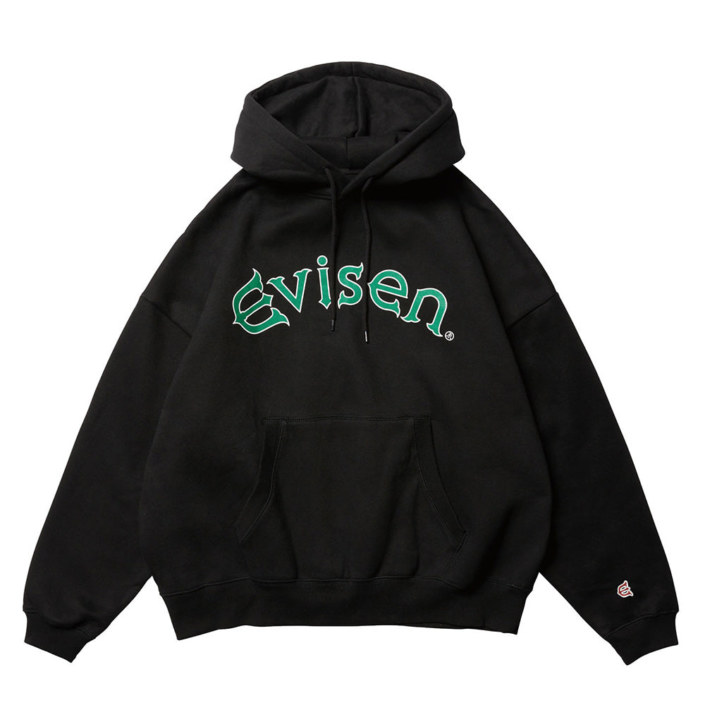 EVISEN ARCH LOGO HOODIE BLACK FRONT