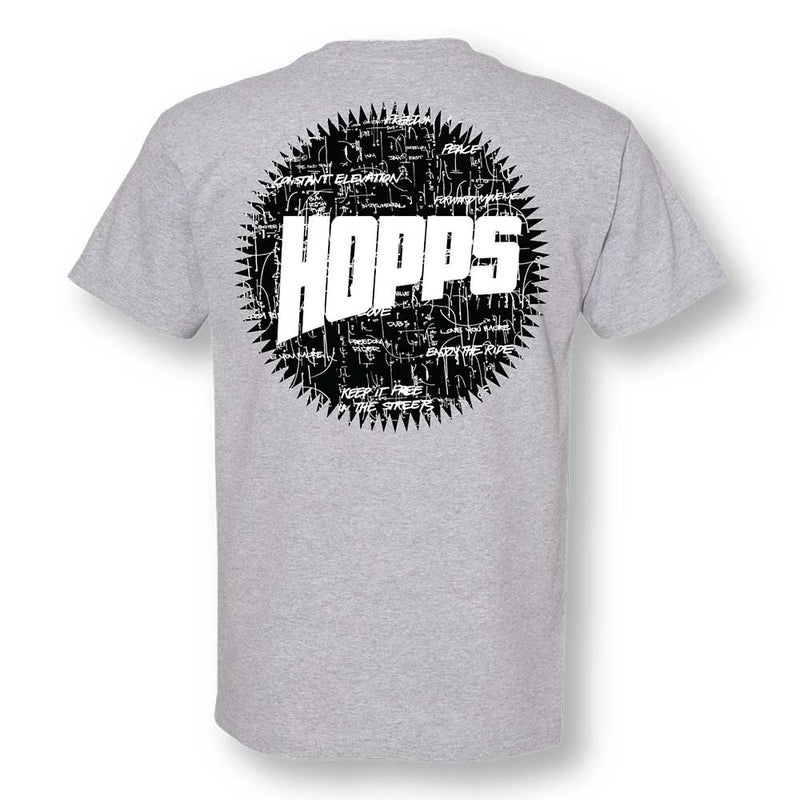 Hopps Skateboards Forward Movement Tee Grey BACK