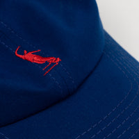 Magenta Skateboards PWS Dad Hat Deep Blue FRONT EMBROIDERY DETAIL