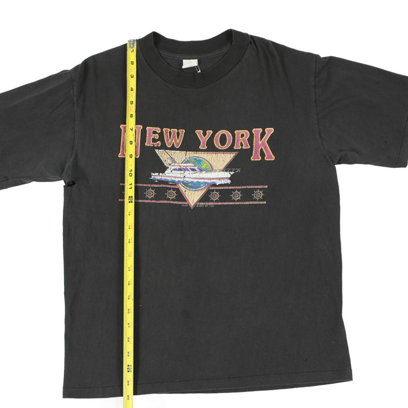 Vintage New York Yacht Tee Black LENGTH MEASUREMENT