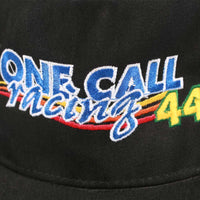 Vintage One Call Racing Snapback Hat Black Front Detail