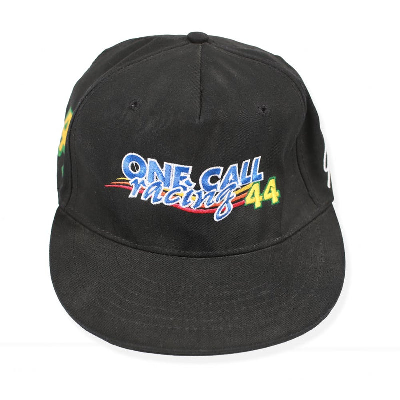 Vintage One Call Racing Snapback Hat Black Front