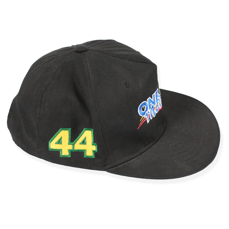 Vintage One Call Racing Snapback Hat Black Side