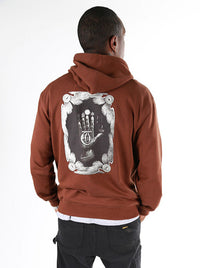 Theories HAND OF THEORIES PULLOVER HOODIE BURNT ORANGE back model