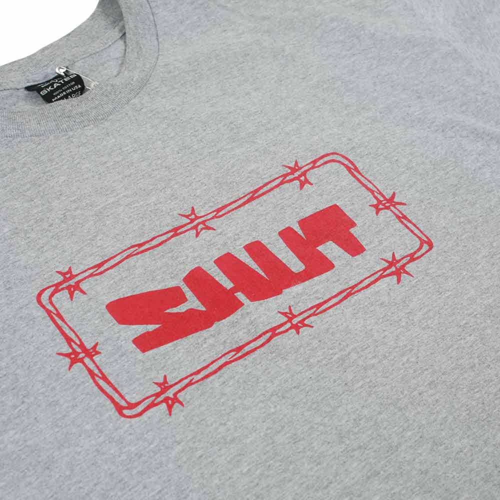 Vintage Shut Skateboards Tee Grey DETAIL