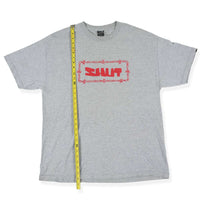 Vintage Shut Skateboards Tee Grey LENGTH MEASUREMENT