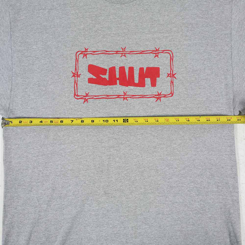 Vintage Shut Skateboards Tee Grey WIDTH MEASUREMENT