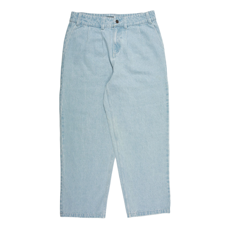 Theories BELVEDERE PLEATED DENIM TROUSERS Lightwash Blue front