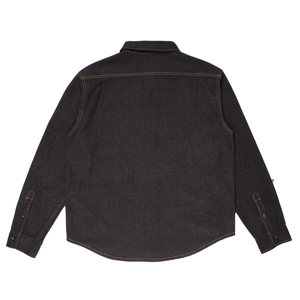 ASOS DESIGN short sleeve stretch slim denim shirt in washed black | ASOS