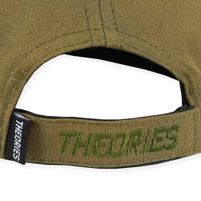 Theories LANTERN Velcro Strapback Hat Duck Canvas Olive back detail