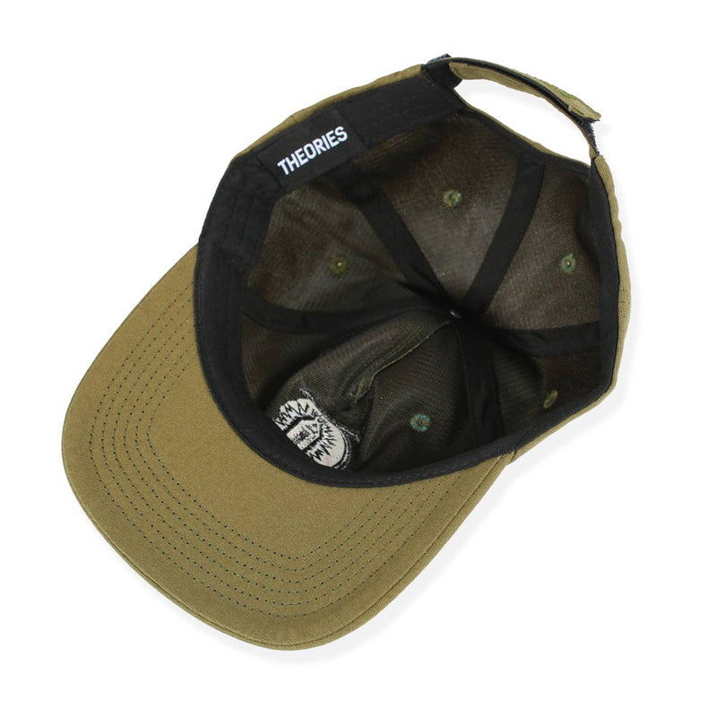 Theories LANTERN Velcro Strapback Hat Duck Canvas Olive bottom