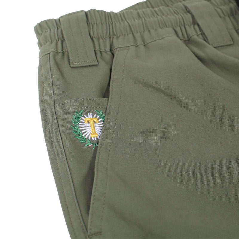 Theories STAMP LOUNGE SHORTS GREEN FRONT DETAIL