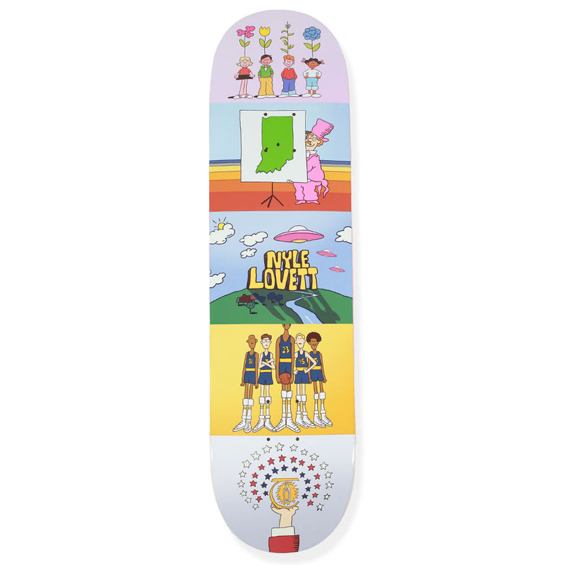 THEORIES NYLE LOVETT SCHOOL HOUSE ROCK SKATEBOARD DECK FRONT