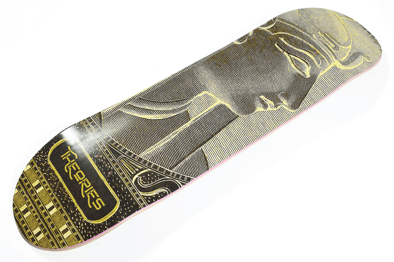 THEORIES PHARAOH SKATEBOARD DECK FRONT ANGLED