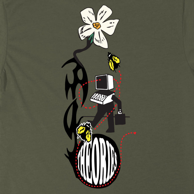 Theories POLLINATE TEE Olive Back Detail