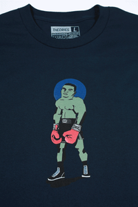 Theories Punchout Tee Navy front detail