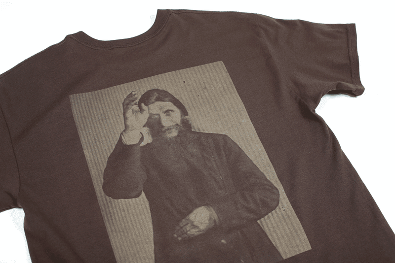 THEORIES RASPUTIN TEE MOCHA BACK DETAIL