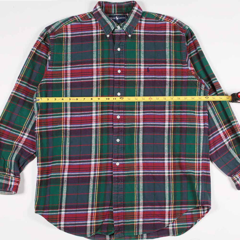 Vintage Ralph Lauren Polo Flannel Shirt Green/Red/Purple L