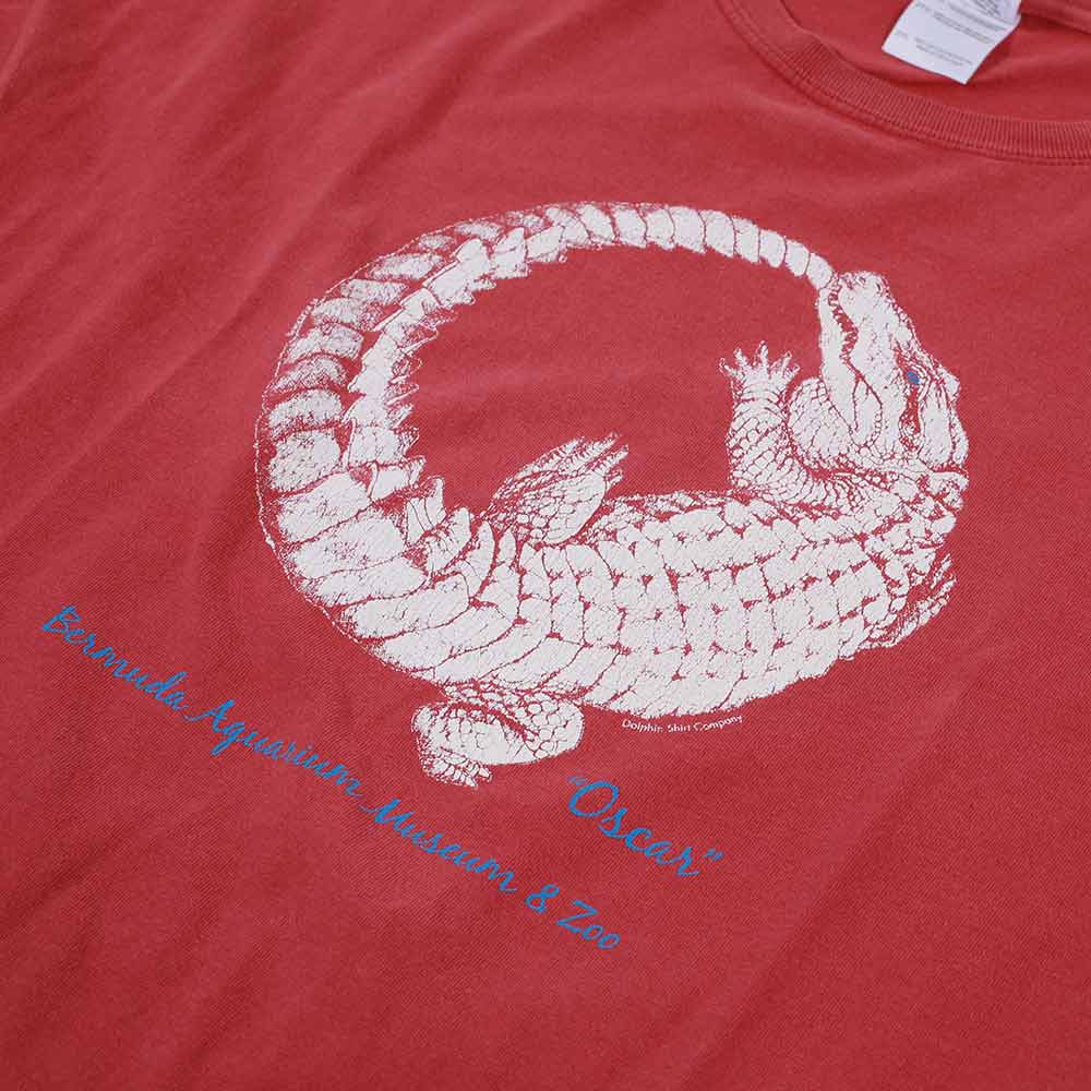 Vintage Bermuda Aquarium Zoo Alligator Tee Red XXL front detail