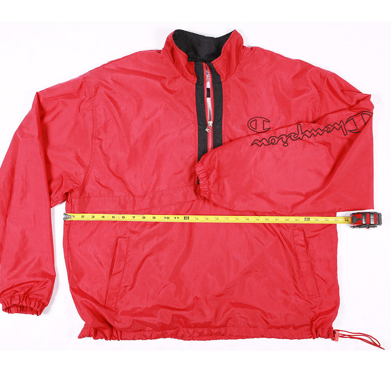 Vintage Champion Windbreaker Jacket Red XL