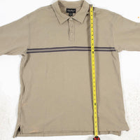 Vintage Eddie Bauer Striped Polo Tan XL-TALL LENGTH