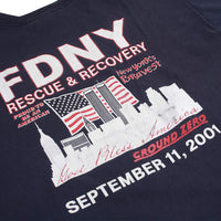 VINTAGE FDNY TEE NAVY BACK DETAIL