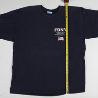 VINTAGE FDNY TEE NAVY HEIGHT MEASUREMENT