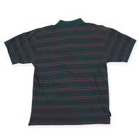 Vintage Izod Striped Polo Green/Red Large Back