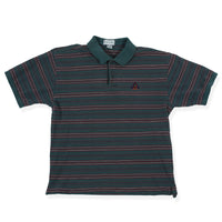 Vintage Izod Striped Polo Green/Red Large Front