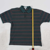 Vintage Izod Striped Polo Green/Red Large Width
