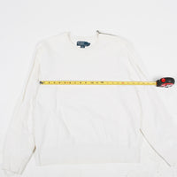 Vintage Polo Crewneck Sweater with Zip Shoulder Cream L Width Measurement