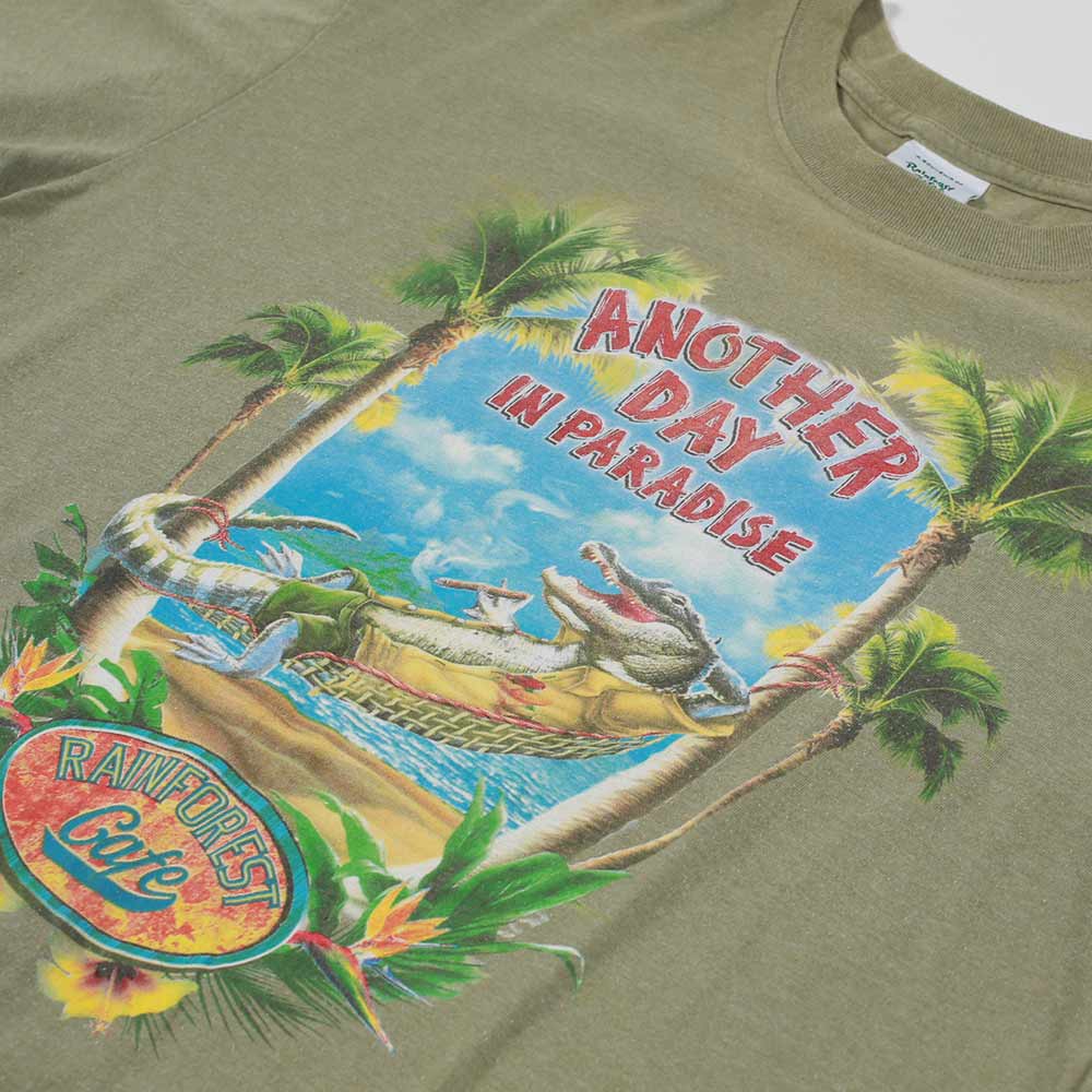 Vintage Rainforest Cafe Tee Sage XL Detail