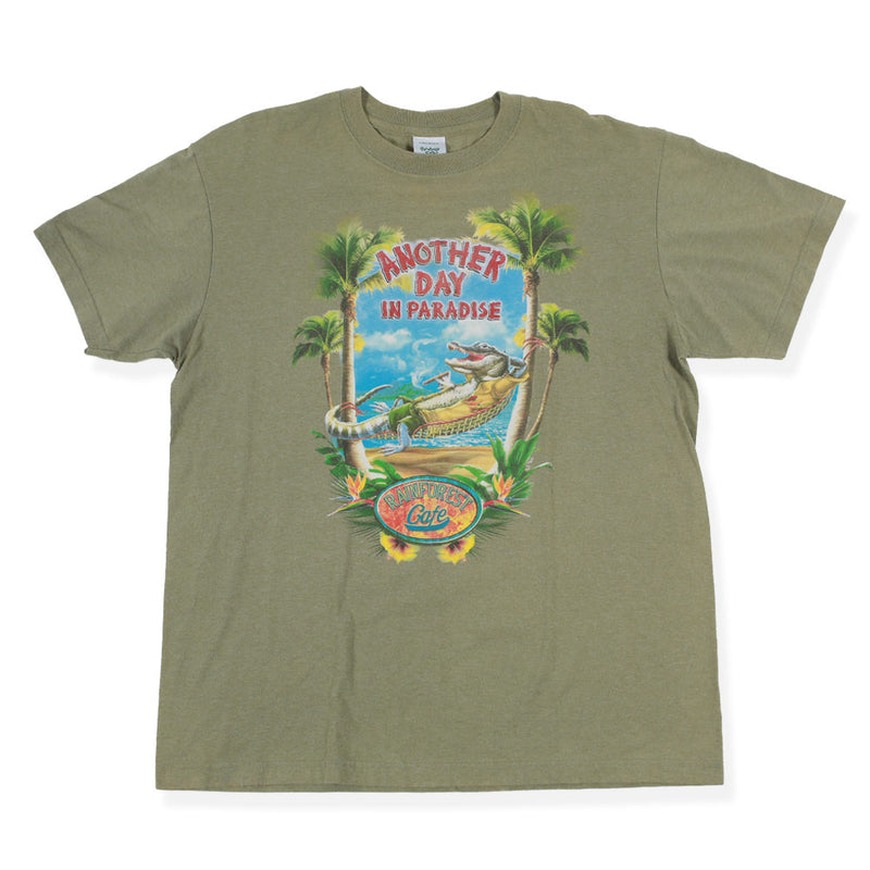 Vintage Rainforest Cafe Tee Sage XL Front