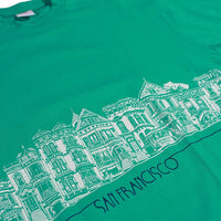 Vintage San Francisco Crazy Shirt Tee Turquoise Front Detail