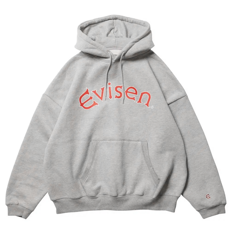 EVISEN ARCH LOGO HOODIE GREY front