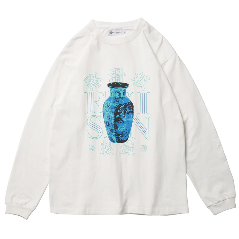 Evisen Skateboards Vase Longsleeve Tee White front