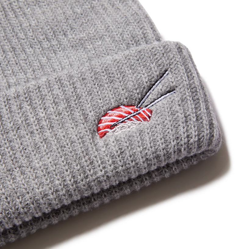 Evisen Sushi Embroidered Beanie Grey