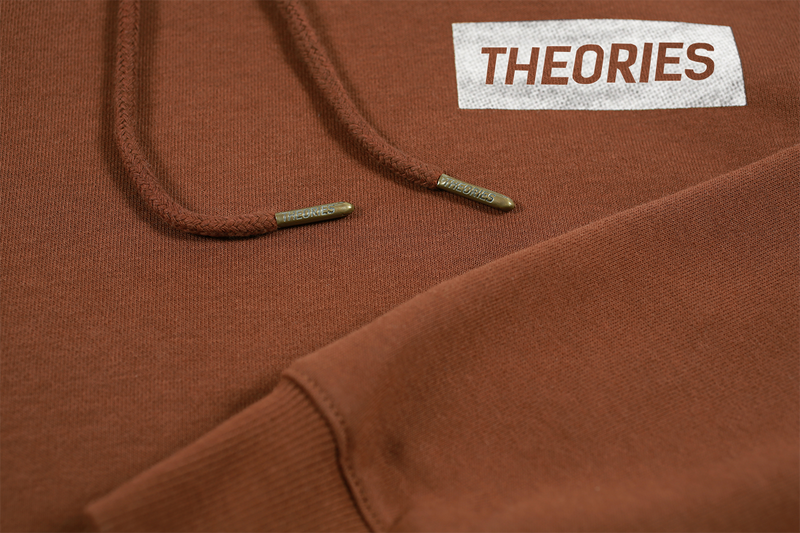 Theories HAND OF THEORIES PULLOVER HOODIE BURNT ORANGE front detail