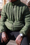 Theories LUDLOW LIGHTWEIGHT PUFFER SAGE model outside close up