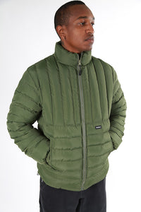 Theories LUDLOW LIGHTWEIGHT PUFFER SAGE model zipped studio side