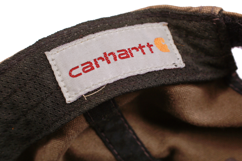 Vintage Carhartte Brown Velcro Hat inside label