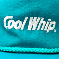 Vintage Cool Whip Nylon Snapback Hat Teal embroidery detail