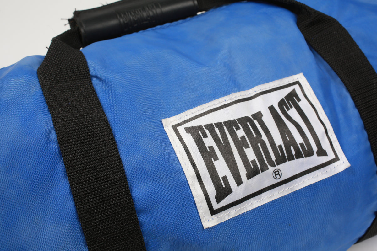 Vintage Everlast Small Gym Duffel Bag Blue LABEL DETAIL