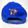 Vintage Rocky & Bullwinkle Embroidered Snapback Hat Blue / Teal back