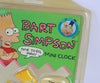 Vintage Bart Simpson Skateboarding Mini Clock 1990 Nelsonic Rare top right package detail