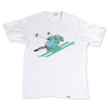 Vintage Skiing Cat Tee White L front