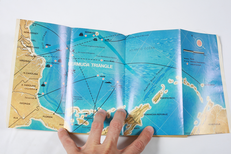 Vintage Bermuda Triangle Book by Adi-Kent Thomas Jeffrey 1975 map
