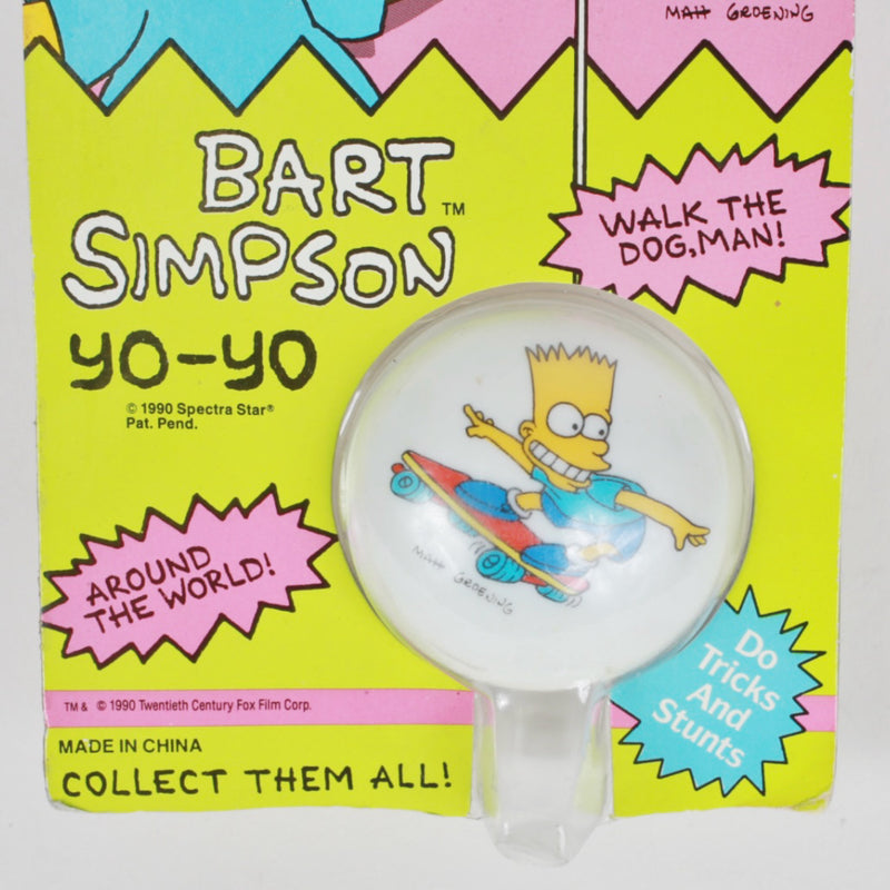 Vintage Bart Simpson Skateboarding YO YO 1990 back detail 2